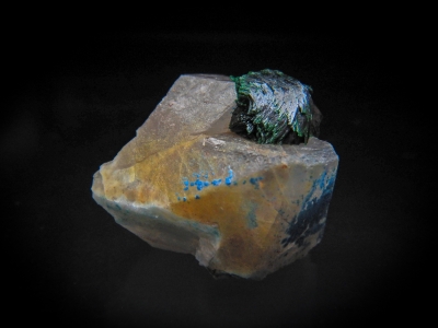 Malachite, Quartz & Shattuckite from Otjikotu, Kaokoveld, Kunene, Namibia [db_pics/update3/ML00066b.jpg]