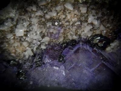 Fluorite, Dolomite & Natural Petroleum from Elmwood Mine, Smith County, Tennessee, USA [db_pics/update6/ML00414c.jpg]