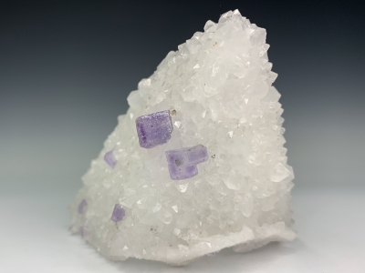 Fluorite on Quartz epimorph after Calcite from La Monja Pocket, La Viesca Mine, La Collada, Siero, Asturias, Spain [db_pics/update7/ML00760a.jpg]
